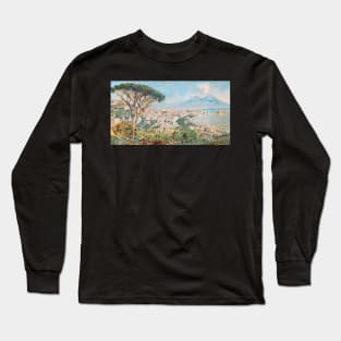 View of Naples, Vesuvius and the Bay of Naples Long Sleeve T-Shirt